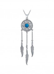 925 Sterling Silver Dream Catcher Pendant Necklace