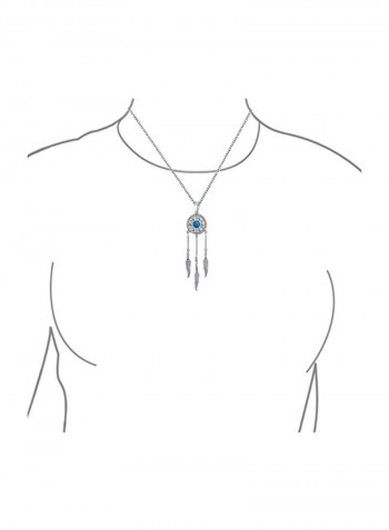 925 Sterling Silver Dream Catcher Pendant Necklace