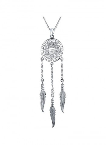 925 Sterling Silver Dream Catcher Pendant Necklace