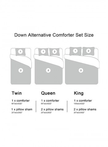 3-Piece Reversible Comforter Set Black/Grey Queen