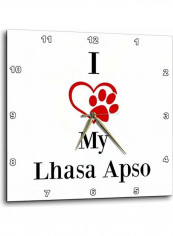 I Love My Lhasa Apso Wall Clock White 13 X 13inch