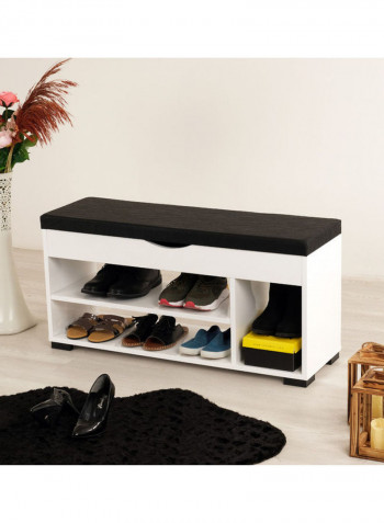 Shoe Stand White/Black 37.5x109x15.5cm