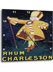 Vintage Rhum Charleston French Poster Wall Clock Multicolour 13 X 13inch