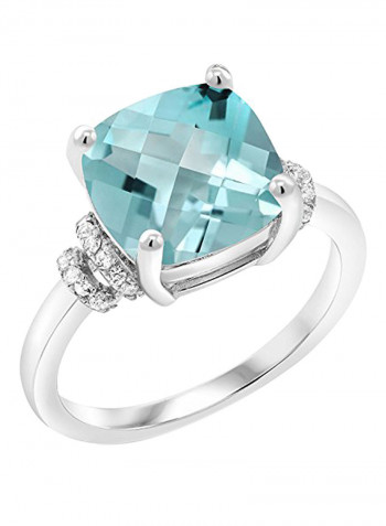 925 Sterling Silver 4.94 Carat Topaz Ring