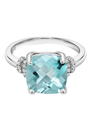 925 Sterling Silver 4.94 Carat Topaz Ring