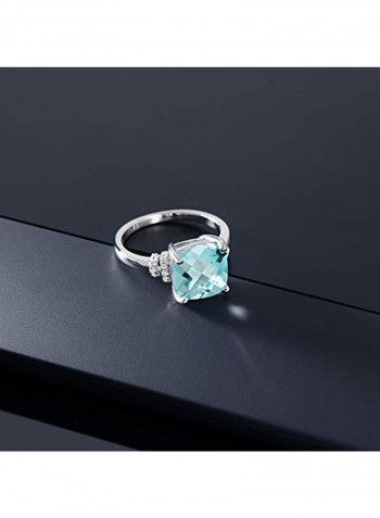 925 Sterling Silver 4.94 Carat Topaz Ring