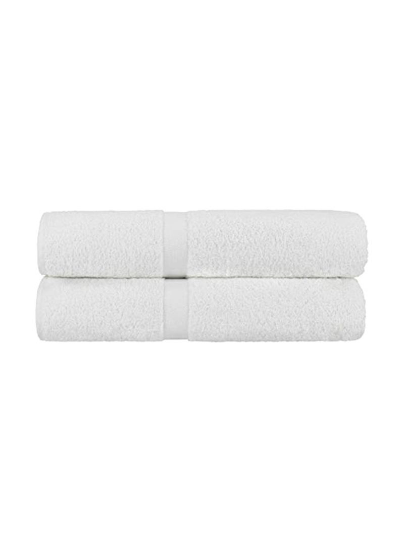 2-Piece Cotton Bath Sheet White 39x60inch
