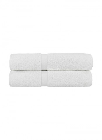 2-Piece Cotton Bath Sheet White 39x60inch
