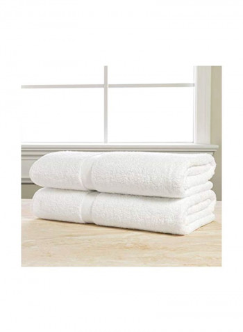 2-Piece Cotton Bath Sheet White 39x60inch