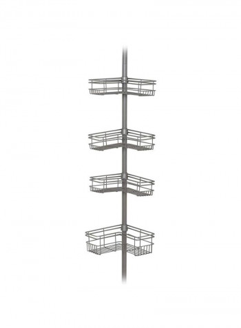 Shower Tension Pole Caddy Silver 8feet