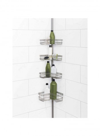 Shower Tension Pole Caddy Silver 8feet