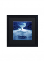 Tormenta En Ixtapa Blue Framed Wall Art Blue/White 16 x 16inch
