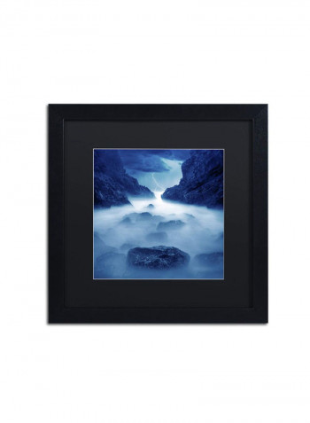 Tormenta En Ixtapa Blue Framed Wall Art Blue/White 16 x 16inch