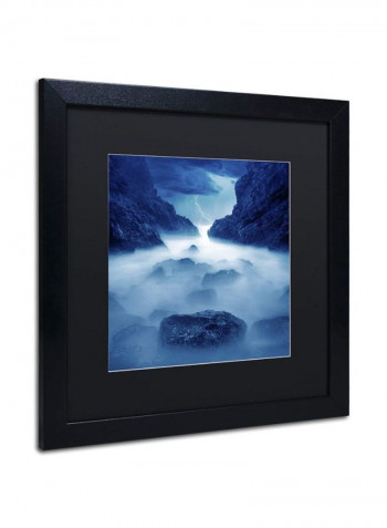 Tormenta En Ixtapa Blue Framed Wall Art Blue/White 16 x 16inch