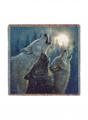 Woven Harmony Wolves Throw Blanket Wolf1 72x54inch