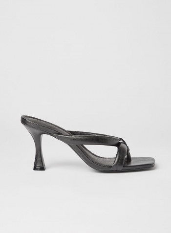 Bal Leather Sandals أسود