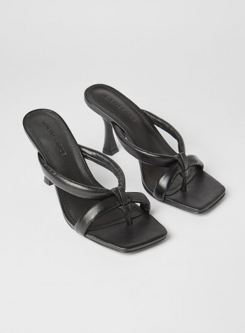 Bal Leather Sandals أسود