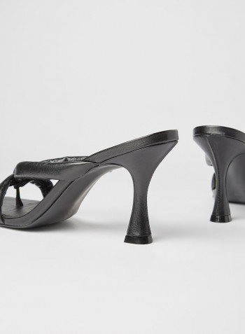 Bal Leather Sandals أسود