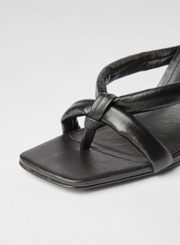 Bal Leather Sandals أسود