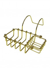 Vintage Swivel Soap And Sponge Holder Gold 9.2x8.4x4.4inch