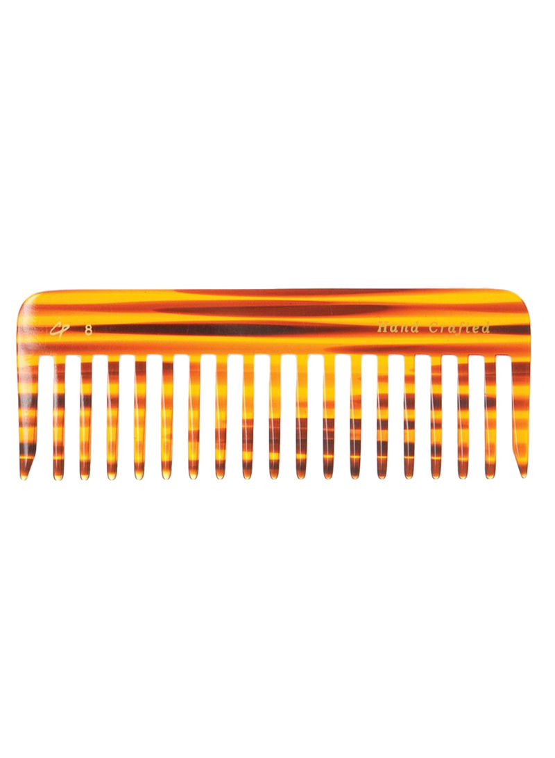 Hand Crafted Large Hair Comb Orange/Brown