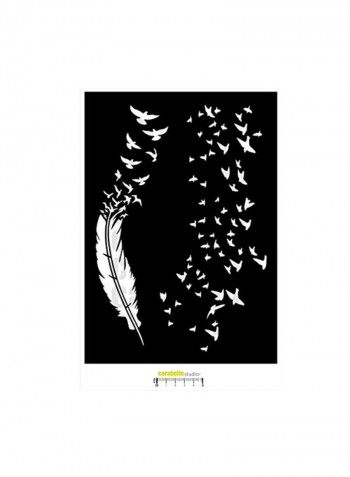 Feathers And Clouds of The Birds Template A4 Black/White
