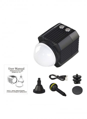 Mini Rechargeable Diving Photography LED Video Light Black