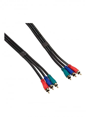 3-RCA Component Video Coaxial Cable 50feet Black/Gold/Red