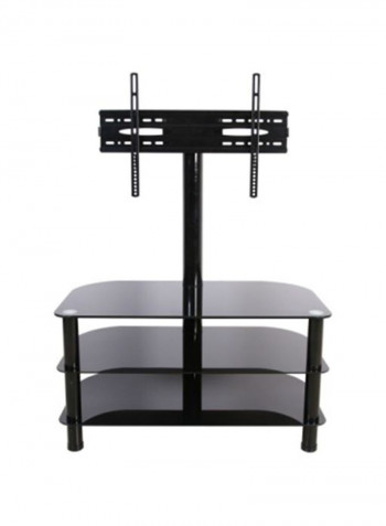 TV Floor Stand and Glass Shelves, Black - BO-FS-2643 Black