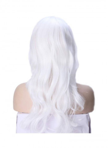 Curly Hair Wig White 23inch