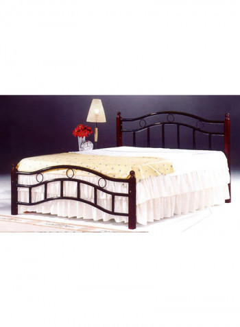 Wooden And Steel Bed With Medical Mattress Brown Double