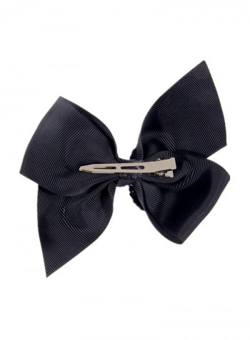 12-Piece Reversible Sequin Gros Grain Ribbon Hair Bow With Alligator Clips Black