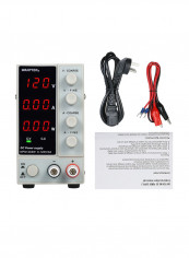3-Digit LED Display High Precision Adjustable Mini Power Supply White