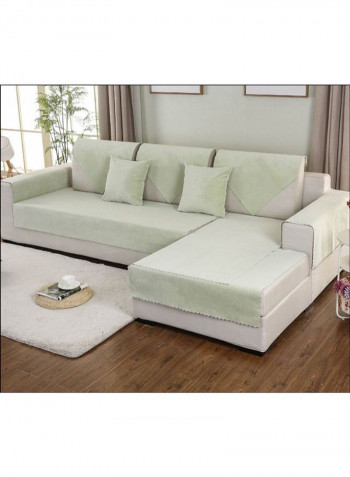 Anti-Slip Solid Pattern Sofa Slipcover Light Green