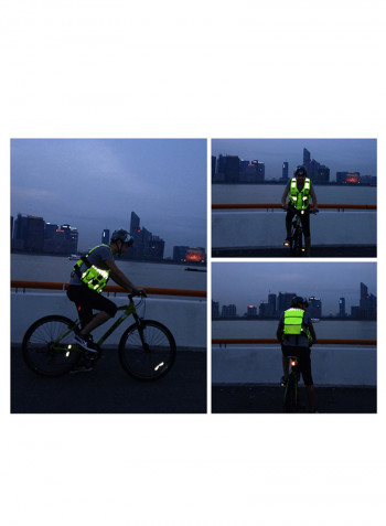 Protective Reflective Breathable Safety Vest With Pockets Green One Size