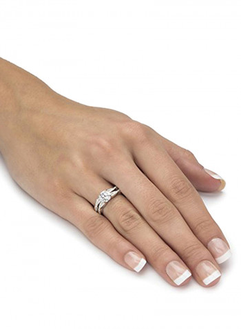 2- Piece Round Cubic Zirconia  Twisted Vine Wedding Ring Set