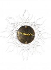 Sun Shape Wall Clock Golden/Black 64 x 64 x 8cm