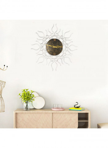 Sun Shape Wall Clock Golden/Black 64 x 64 x 8cm