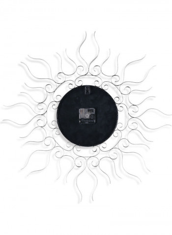 Sun Shape Wall Clock Golden/Black 64 x 64 x 8cm