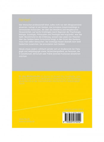 Denken: Ein Propädeutikum Mit Ausblicken Auf Die Pädagogik Paperback