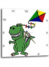 Crocodile With Kite Printed Wall Clock Multicolour 13x13x0.1inch