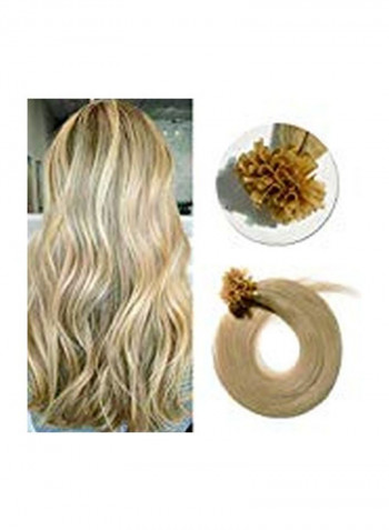 Pre Bonded U Tip Straight Hair Extensions Blonde 18inch