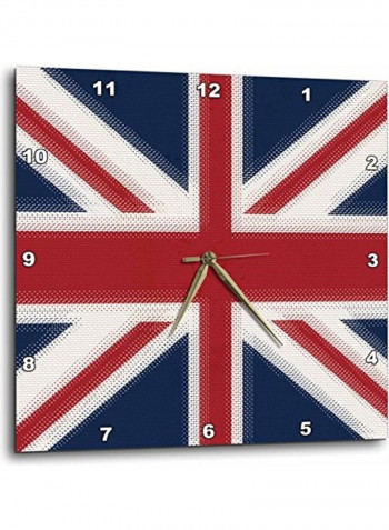 Union Jack UK Printed Wall Clock Multicolour 13 x 13inch