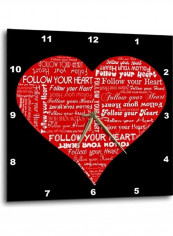 Follow Your Heart Wall Clock Multicolour 13 X 13inch