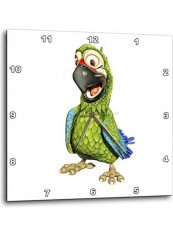 Parrot Printed Analog Wall Clock White/Green/Blue 13x13x0.1inch