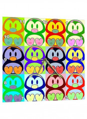 Cartoon Penguin Pop Art Wall Clock Multicolour 13x13inch