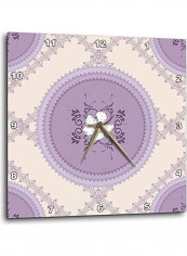 Flower Printed Analog Wall Clock Multicolour 13x13x0.1inch
