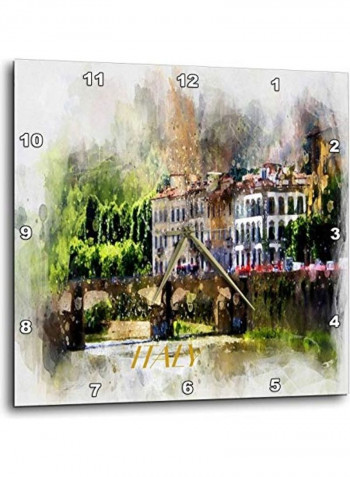 House Printed Wall Clock Multicolour 13x13x0.1inch
