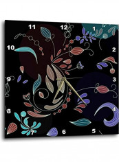 Dpp 152860 2 Pretty Falling Leaves Illustration Wall Clock Multicolour 13x13inch