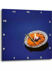 Flower Candle Printed Wall Clock Multicolour 13 x 13inch